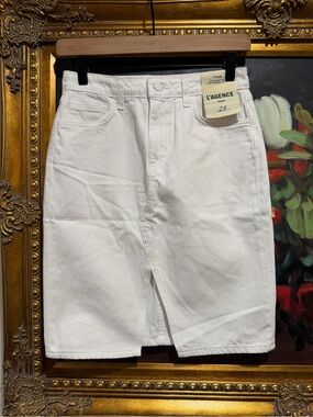 L'AGENCE White Denim skirt